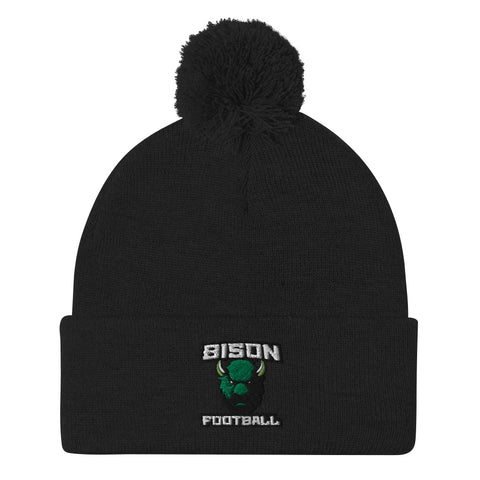 Bison Football Pom-Pom Beanie