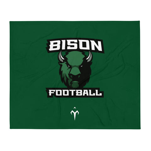 Bison Football Throw Blanket