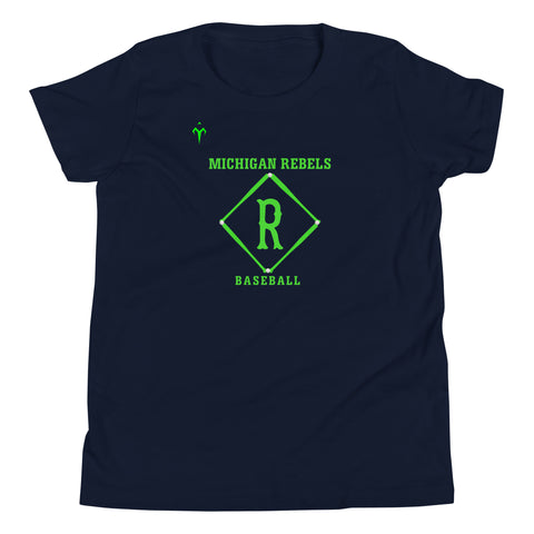 Michigan Rebels Baseball Youth Short Sleeve T-Shirt