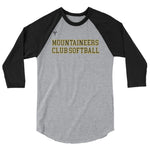 Mountaineers Club Softball 3/4 sleeve raglan shirt