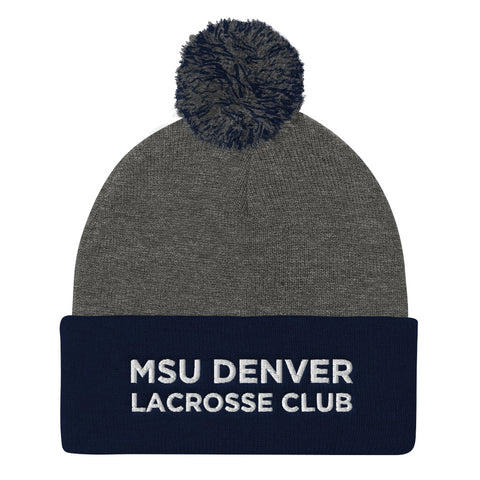 MSU Denver Lacrosse Club Pom Pom Knit Cap