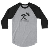 Kingman Football Black Logo 3/4 sleeve raglan shirt
