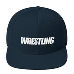 White Wrestling Wool Blend Snapback