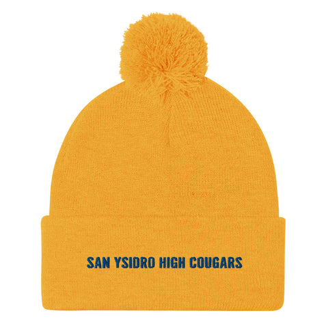 San Ysidro High Cougars Pom-Pom Beanie